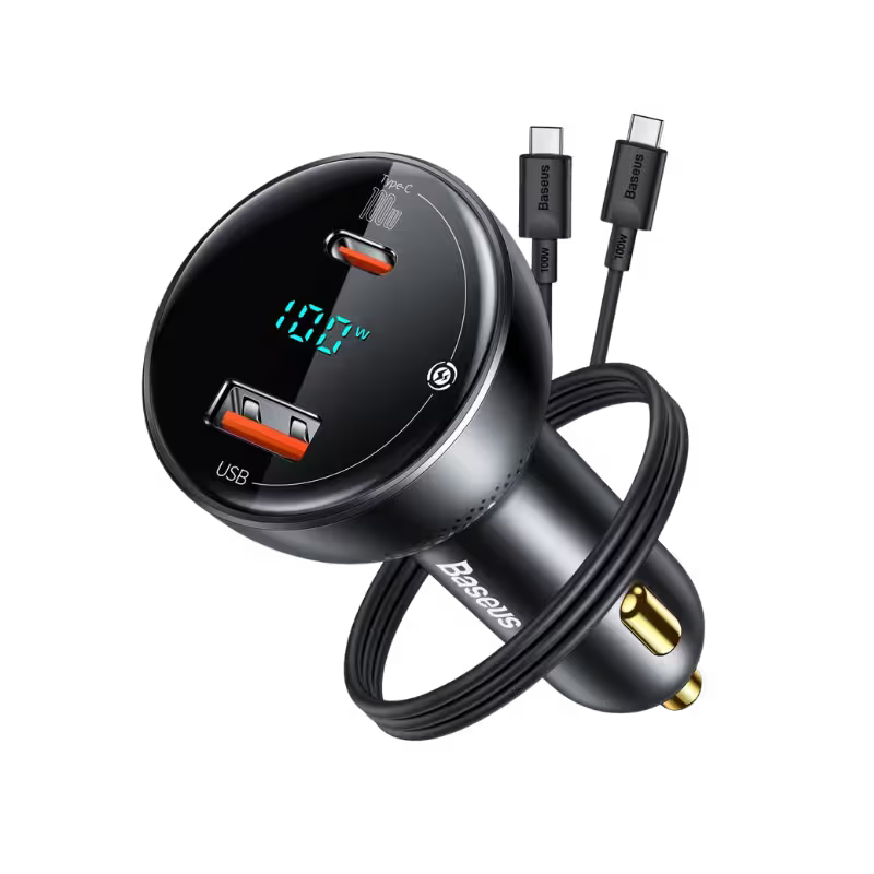 product-0-1361.png Baseus Superme Digital Display PPS Dual Port 100W Car Charger - Image 1