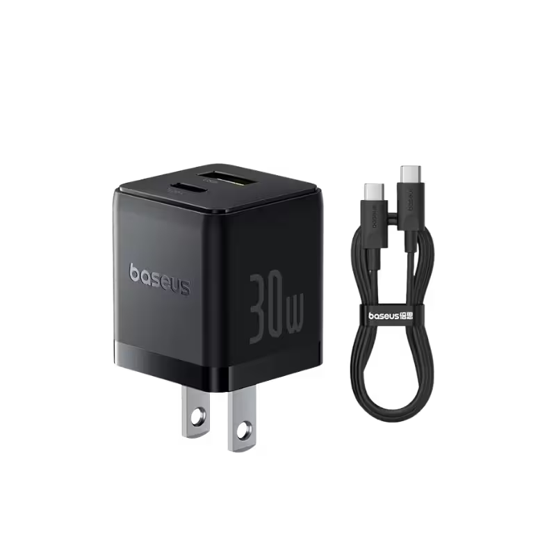 product-0-1489.png Baseus Palm Fast Charger C+U 30W With USB-C to USB-C Cable - Image 1