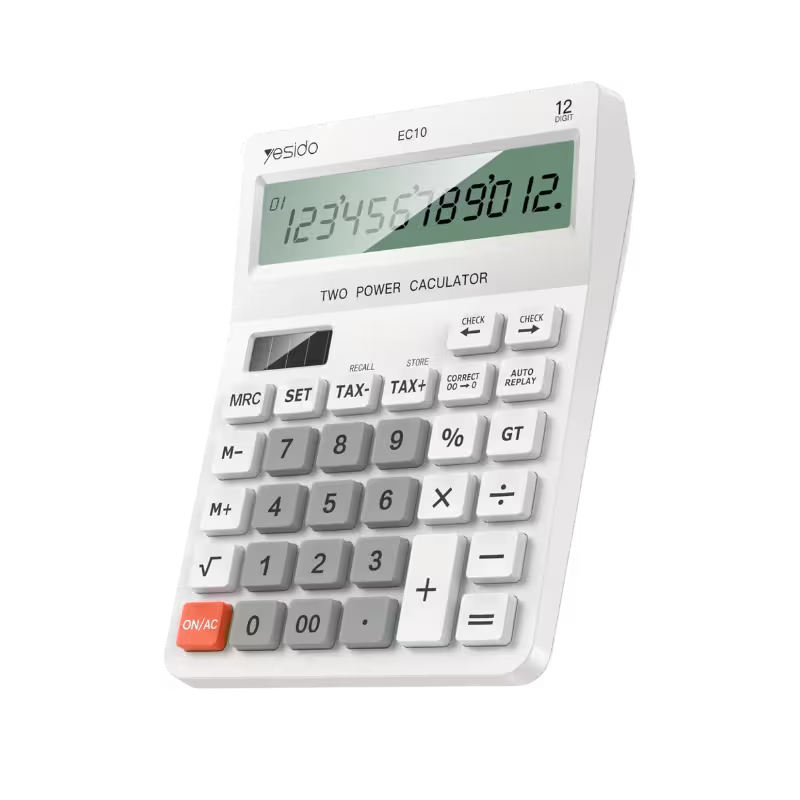 product-0-1503.png Yesido EC10 Dual-Power 12-Digit Desk Calculator - Image 1