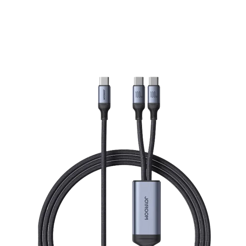 product-0-152.png Joyroom A21 100W 2-in-1 Type-C to Dual Type-C Fast Charging Cable - Image 1