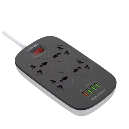 LDNIO SC4407 Power Socket 4 USB Charger with Power Extension Cord