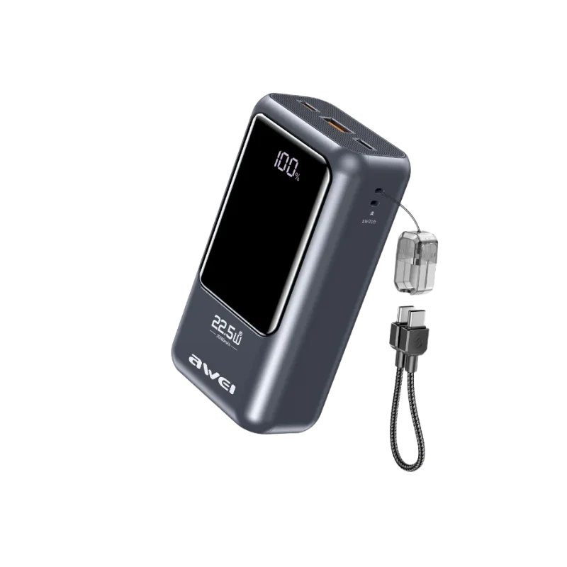 product-0-153.png Awei PA100 Digital Display 20000mAH 22.5W Fast Charging Powerbank - Image 1