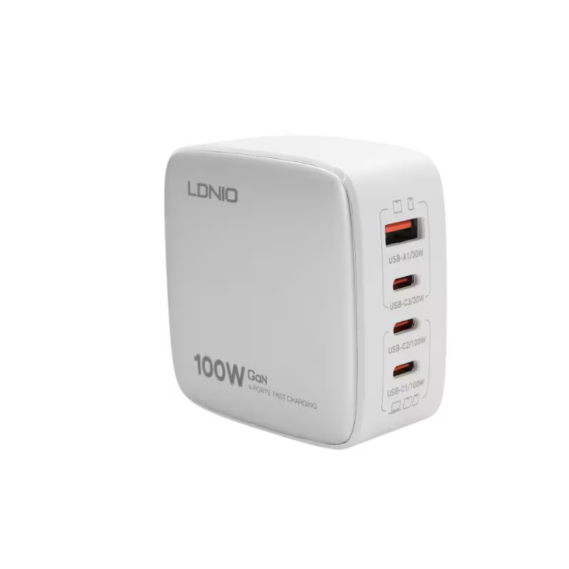product-0-1567.png LDNIO Q408 100W 4-Port USB PD GaN Wall Charger - Image 1