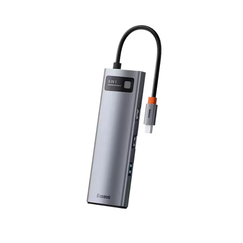 product-0-1576.png Baseus Metal Gleam Series 8-in-1 Type-C Hub Adapter - Image 1