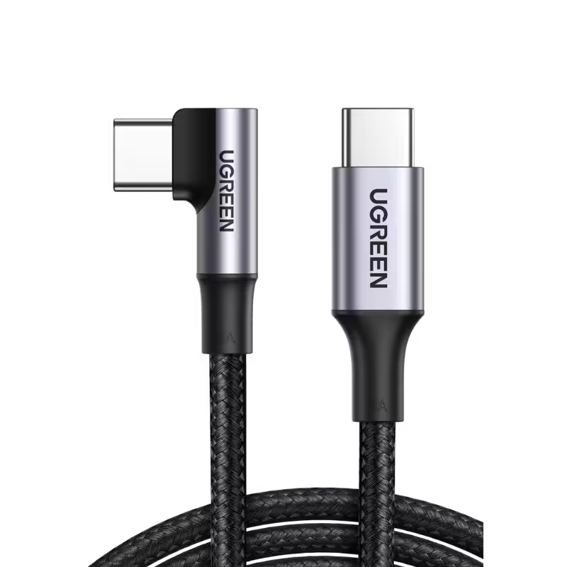 product-0-1628.png UGREEN 70645 USB-C To Angled USB-C 5A Data Cable 2M - Image 1