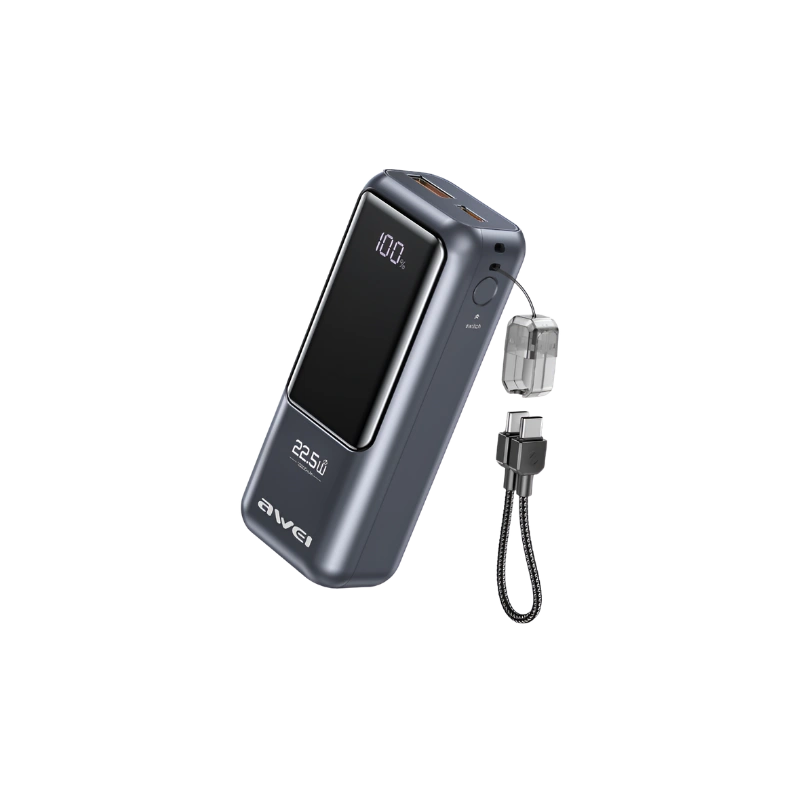 product-0-163.png Awei PA99 10000mAh Portable Fast Charging Power Bank - Image 1