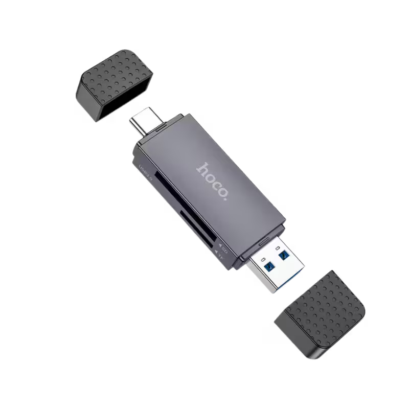 product-0-1663.png Hoco HB45 Spirit 2-in-1 USB & Type-C 3.0 Card Reader - Image 1