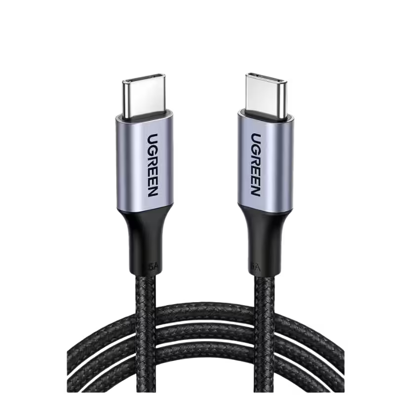 product-0-1678.png UGREEN 70428 Type C To C Male 5A Data Cable 100W - Image 1