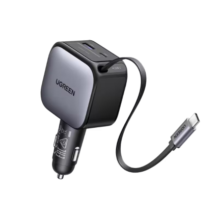 UGREEN EC603 90W Retractable Car Charger With Retractable Cable