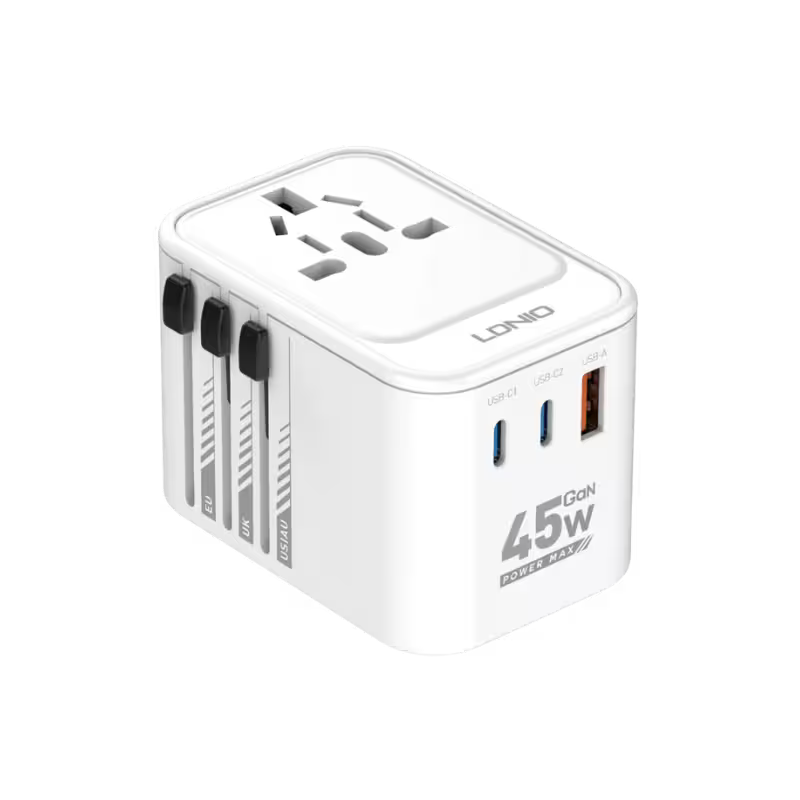 product-0-1735.png LDNIO Z8 3USB Ports 45W GaN Travel Adapter - Image 1