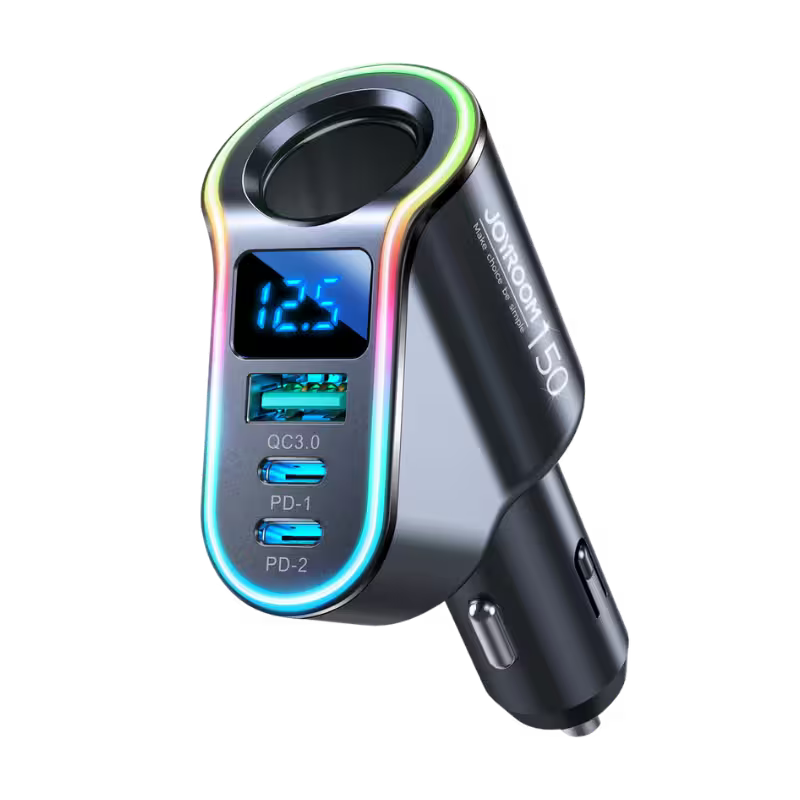 product-0-1812.png JOYROOM JR-CL21 150W Car Charger with LED Digital Display - Image 1