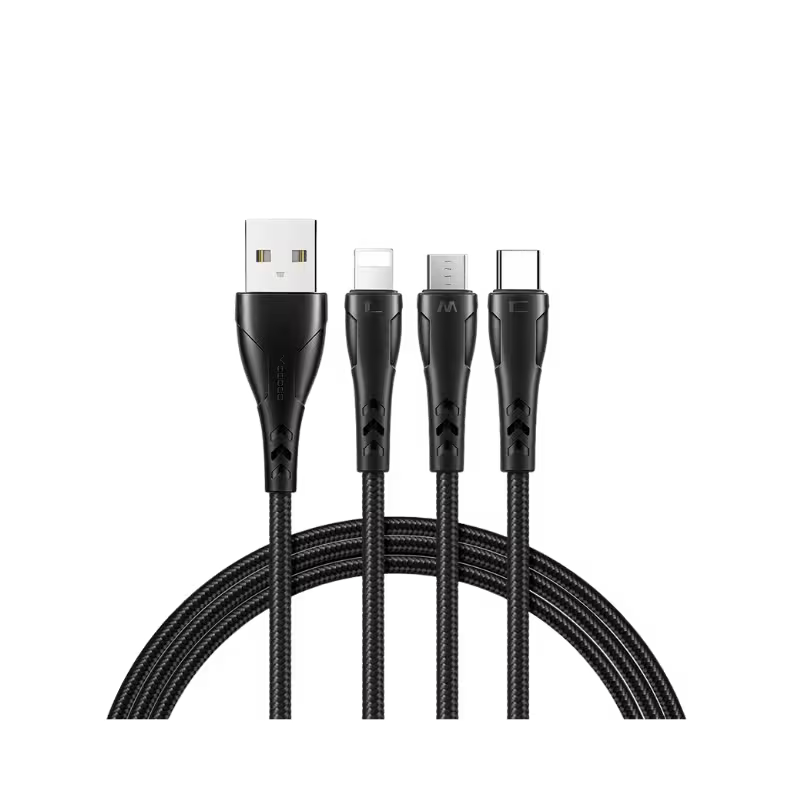 product-0-2083.png Mcdodo Mamba 3-in-1 USB to Lightning/Type-C/Micro Cable - Image 1