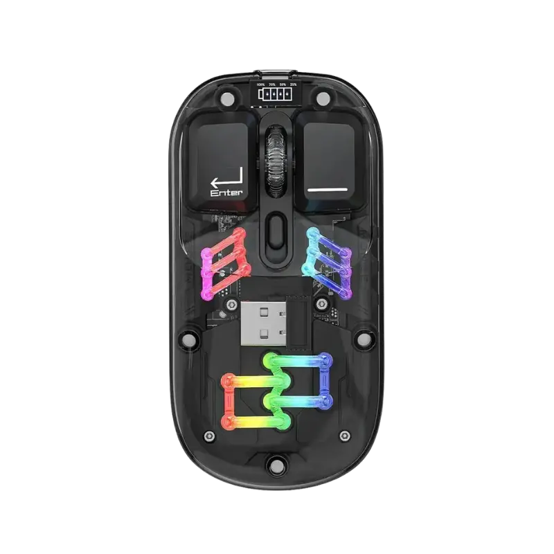 product-0-2197.png COTECi OF-026-WH Magic Crystal IV Wireless Dual-Mode Mouse - Image 1