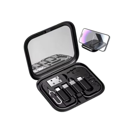 COTECi 87702-BK Travel Version 8-in-1 Data Cable Storage Box
