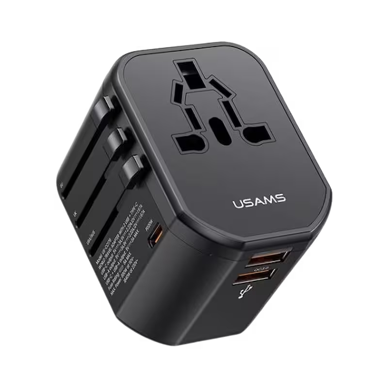 product-0-2220.png USAMS T59 Universal Travel Adapter 20W Type C - Image 1
