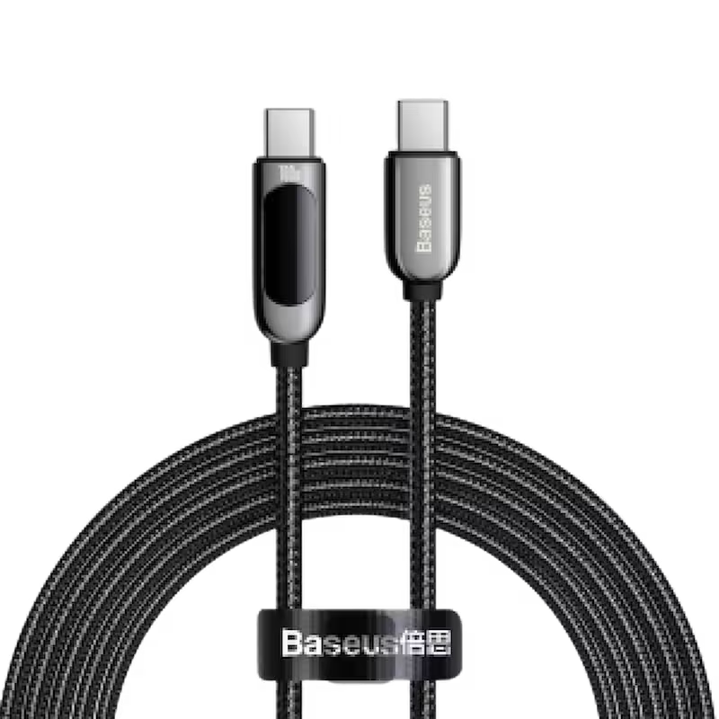 product-0-2255.png Baseus Display Fast Charging Data Cable Type-C to Type-C 100W - Image 1