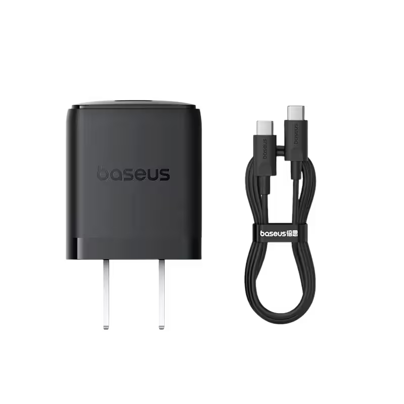 product-0-2258.png Baseus Palm Fast Charger C+U 20W-US With USB-C to USB-C Cable - Image 1