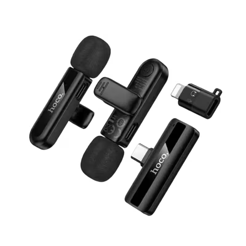 product-0-2275.png Hoco L20A Fair Dual Mic Lavalier Wireless Microphone - Image 1