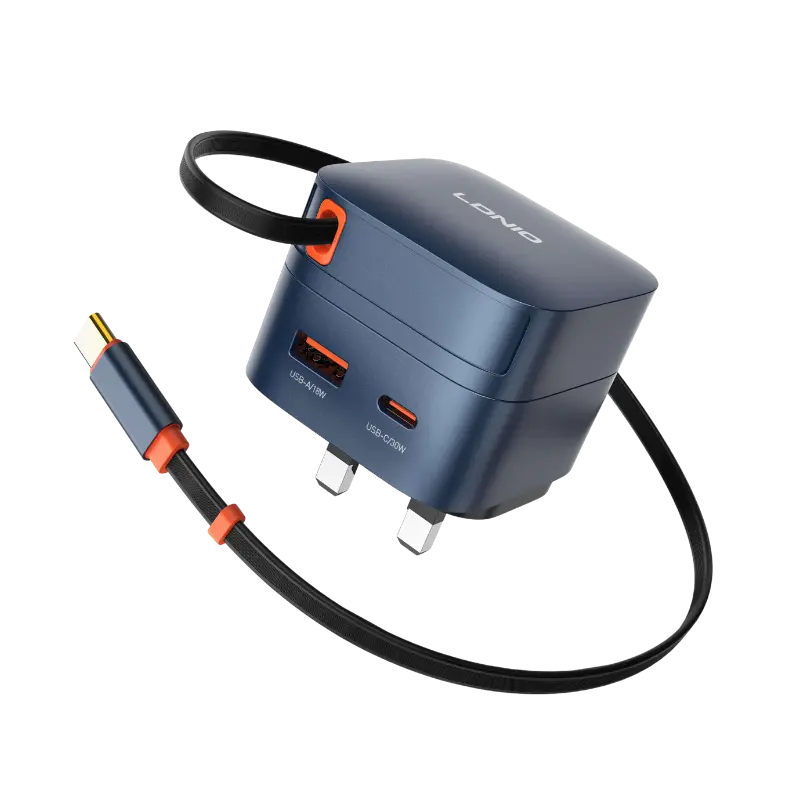 product-0-241.png LDNIO Q10 65W GaN Fast Charger with 80cm Retractable Cable - Image 1