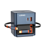 LDNIO Q16 100W GaN Desktop Charger 4-Port with Retractable Cables