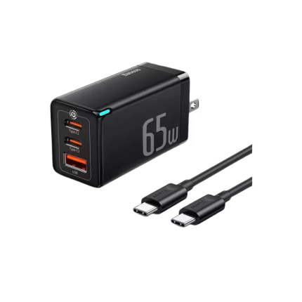 Baseus GaN5 Pro Fast Charger 2C+U 65W CN with Type C to C Cable 