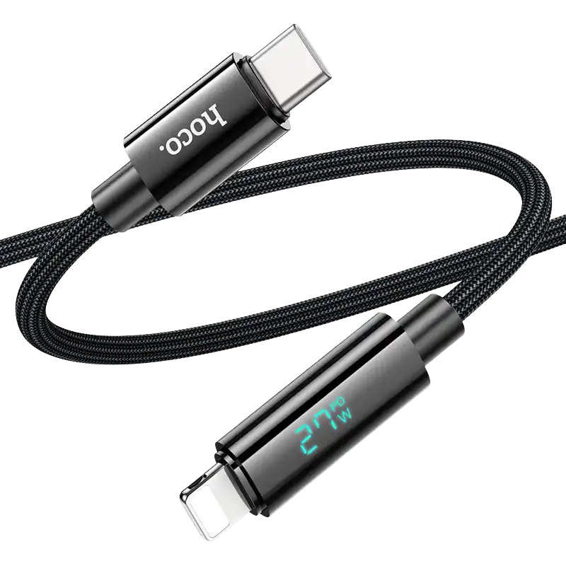 product-0-285.png Hoco U125 Benefit 27W Type-C to Lightning Cable With Display - Image 1