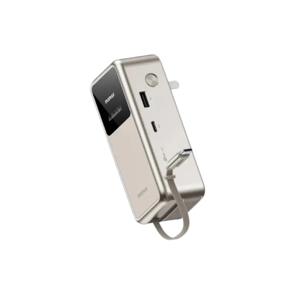 Momax 1 Pac⁺ 10000mAh 3in1 Hybrid GaN Battery Pack with Built In Retractable Cable