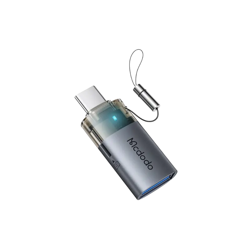 product-0-402.png MCDODO OT-760 2-IN-1 USB-A TO USB-C TRANSFER ADAPTER WITH TF CARD READER - Image 1