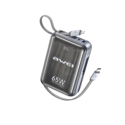 AWEI MH818 65W 20000mAh Power Bank with Built in Cables