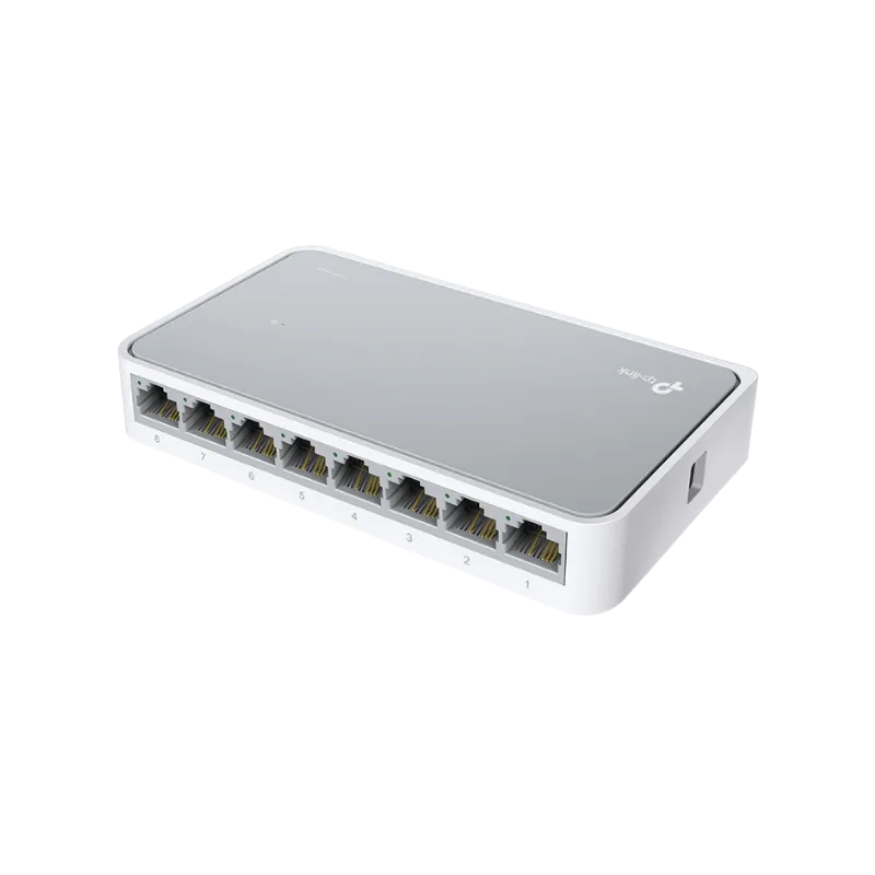 product-0-431.png TP-Link TL-SF1008D 8-Port 10/100Mbps Desktop Switch - Image 1