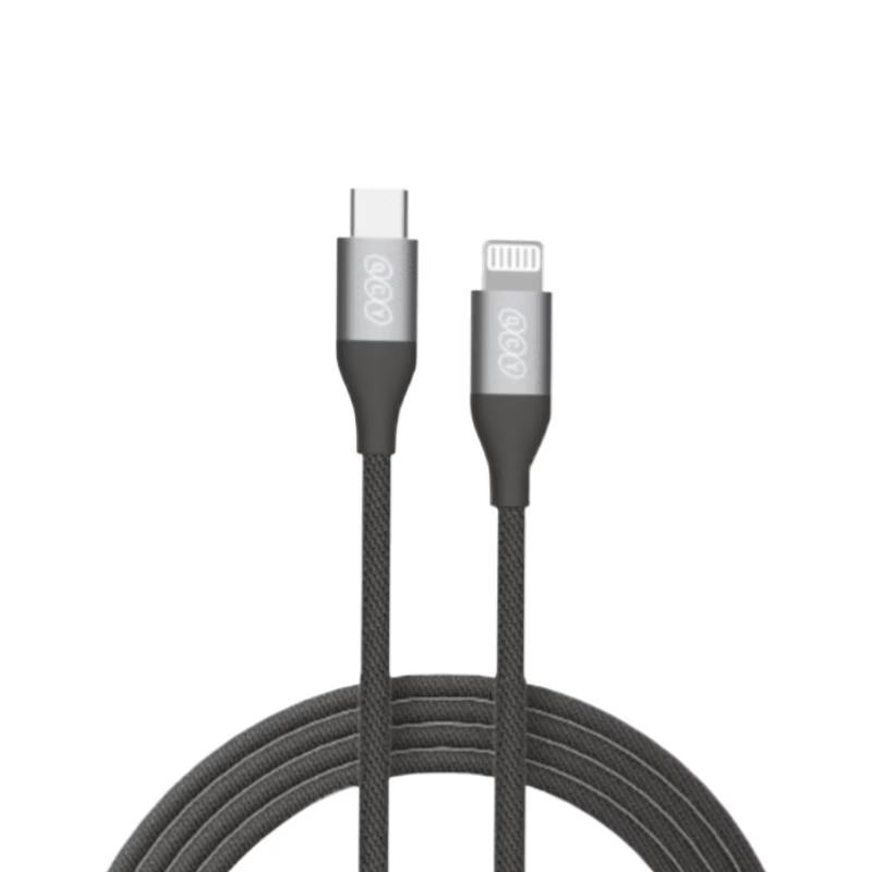 product-0-709.png QCY DC23 27W Braided Type-C to Lightning Cable - Image 1