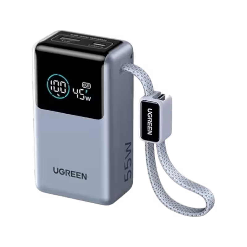 product-0-801.png UGREEN PB727 Nexode 55W 10000mAh Power Bank with Built in Cable - Image 1