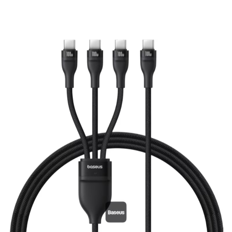 product-0-904.png Baseus Flash Series 3 One-For-Three Fast Charging Cable 100W - Image 1
