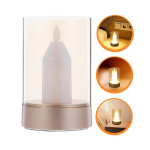 DOITOOL LED Candle Night Light Flickering Flame Table Lamp - Image 2