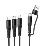 HOCO X123 6-in-1 3.0A Fast Charging Braided Cable - Image 3